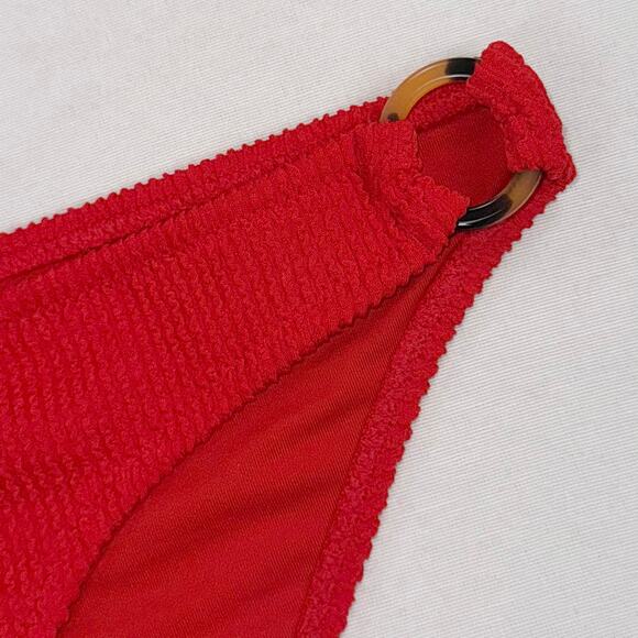 J Crew Women's Ronnie O-Ring Bikini Swim Bottom Small Red Beach - Picture 5 of 12